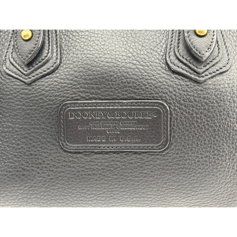 Dooney & Bourke Vintage Black Pebbled Leather Satchel Bag Made in USA